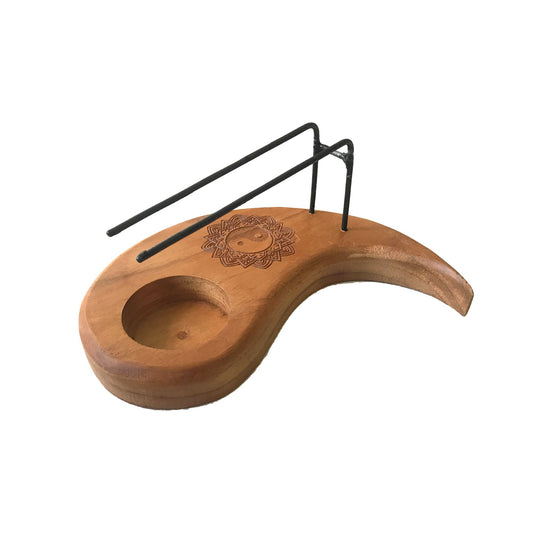 Palo Santo Wärmer aus Teakholz - Yin & Yang Design für harmonische Räucherrituale