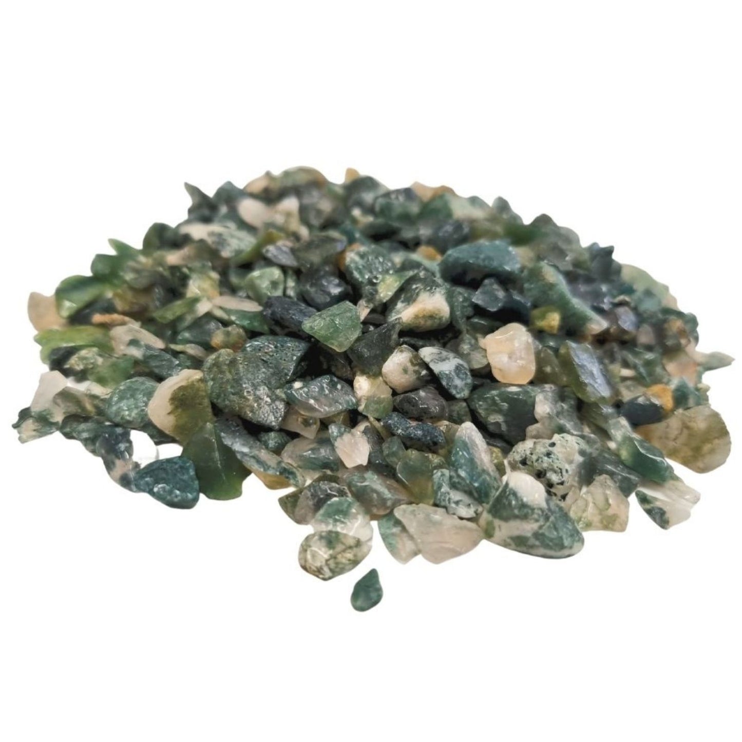 Moosachat-Splitter 1kg - Natürliche Edelsteine für Dekoration & Aquarium
