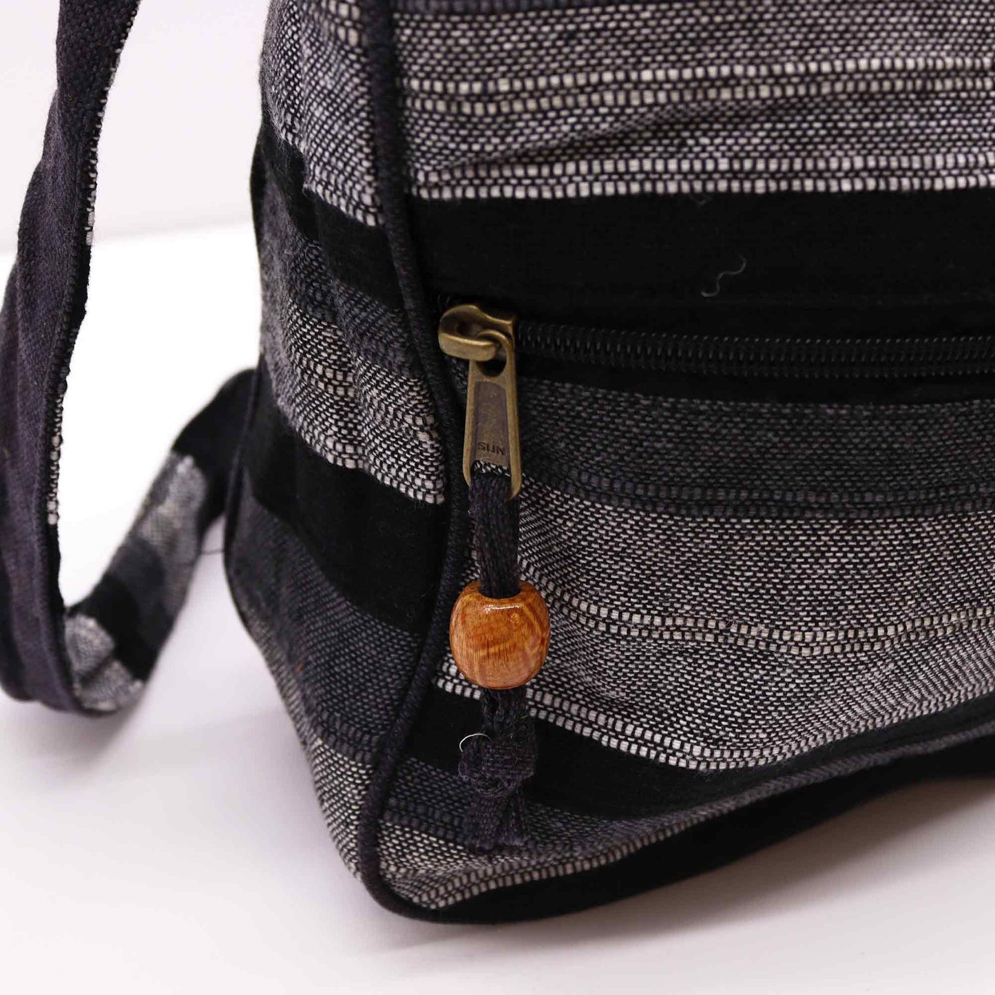 Nepal Umhängetasche Granit - Verstellbare Baumwolltasche für Reise & Alltag