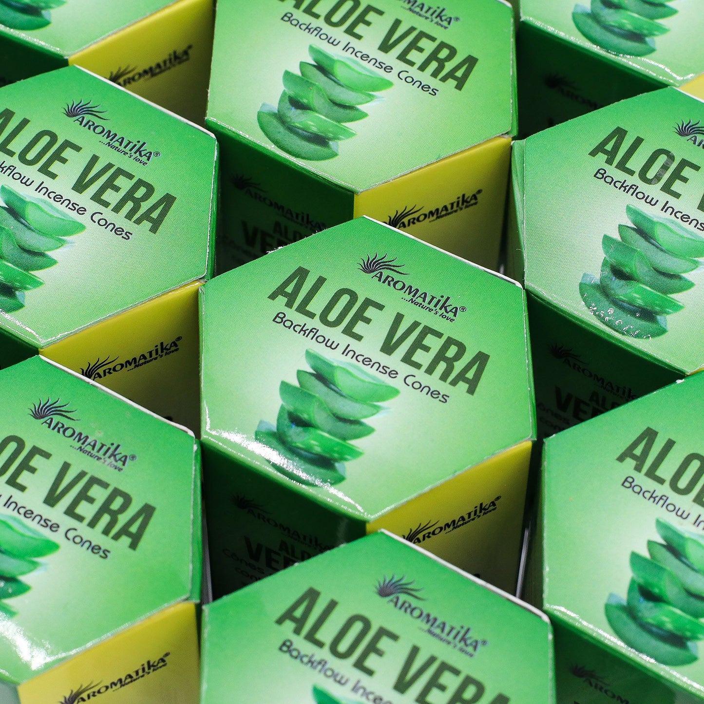 Masala Rückfluss-Räucherkegel Aloe Vera - 10 Stück mit hypnotischem Effekt