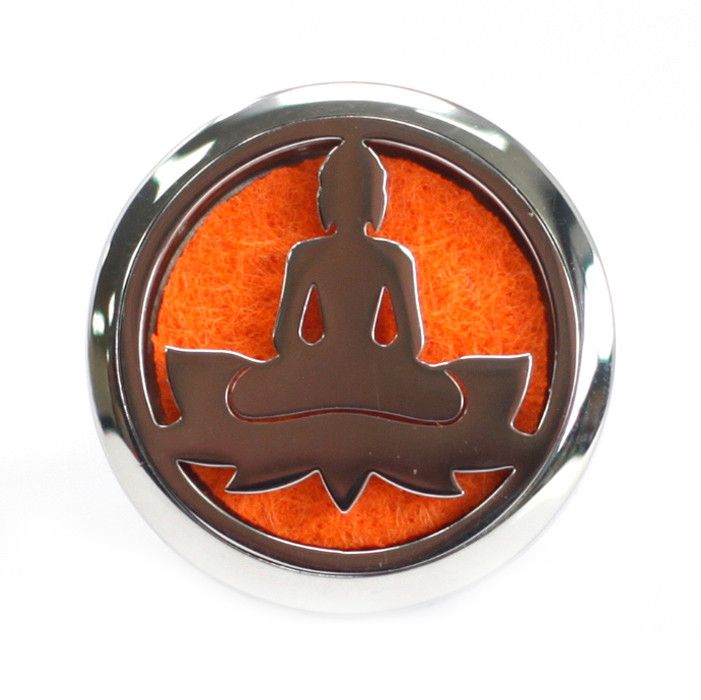 Lotus Buddha Auto-Duftset – 10 wiederverwendbare Filzpads aus Edelstahl