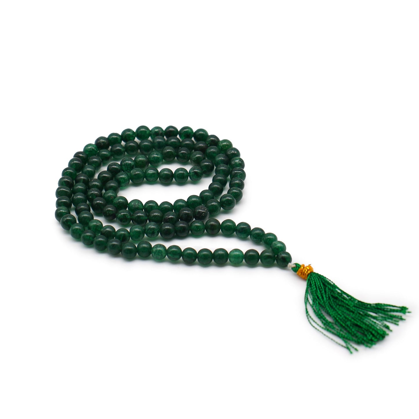 Handgefertigte Mala aus 108 natürlichen Jade-Perlen – Für Meditation & innere Balance