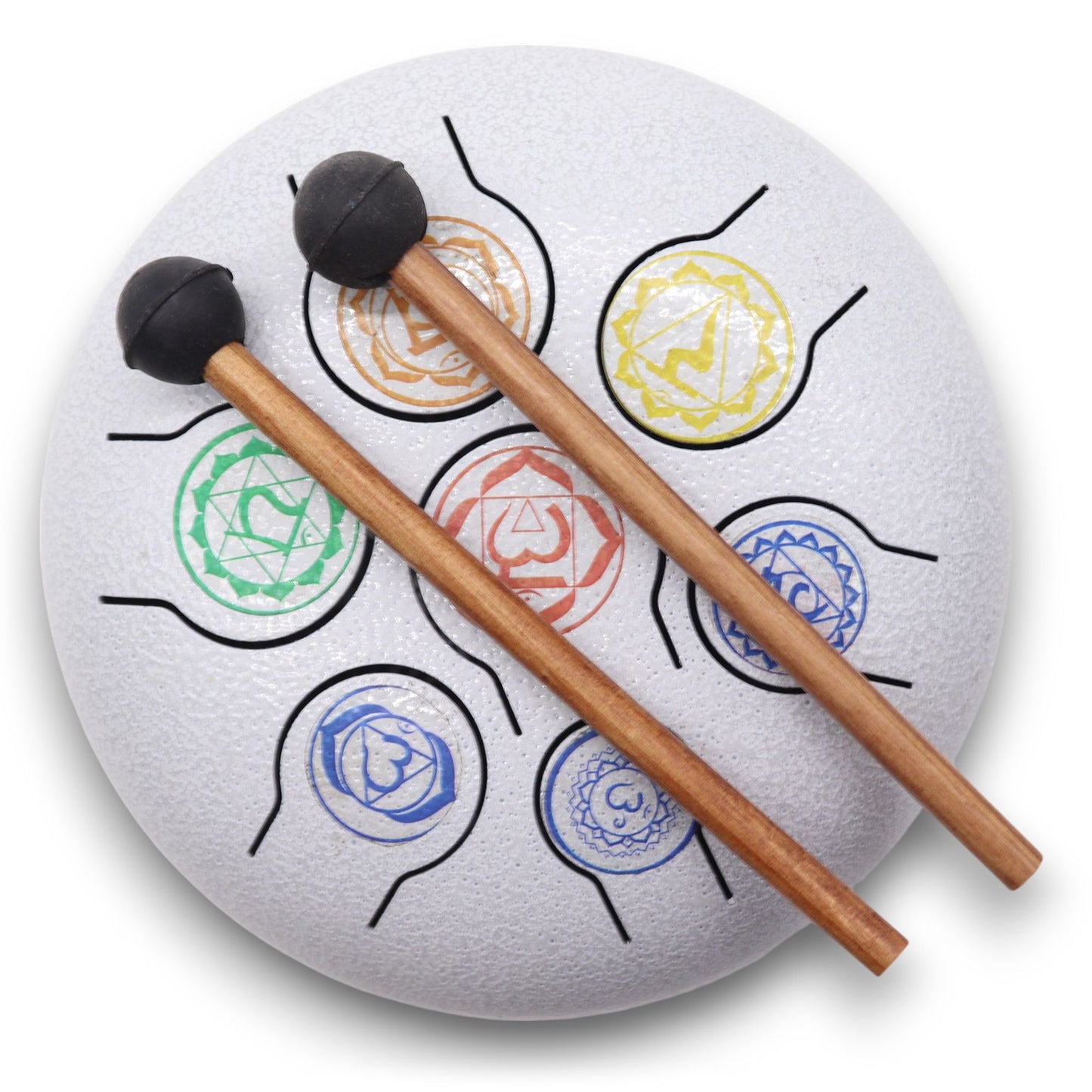 Happy Drums Steel Tongue Drum 7 Chakra - 8-tönige Klangschale mit Tragetasche