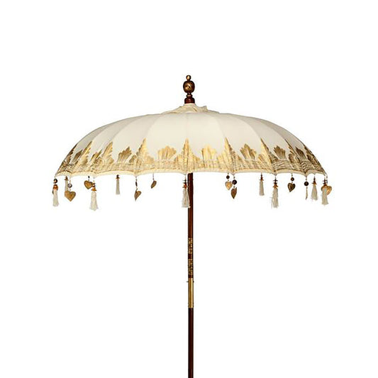 Dekoschirm Bali Design in Naturfarben, 200 cm – Handgefertigt aus Canvas und Holz
