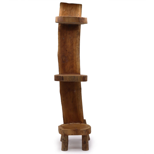 Massivholz-Regal aus Teak mit 3 Böden – Zeitloses Designobjekt