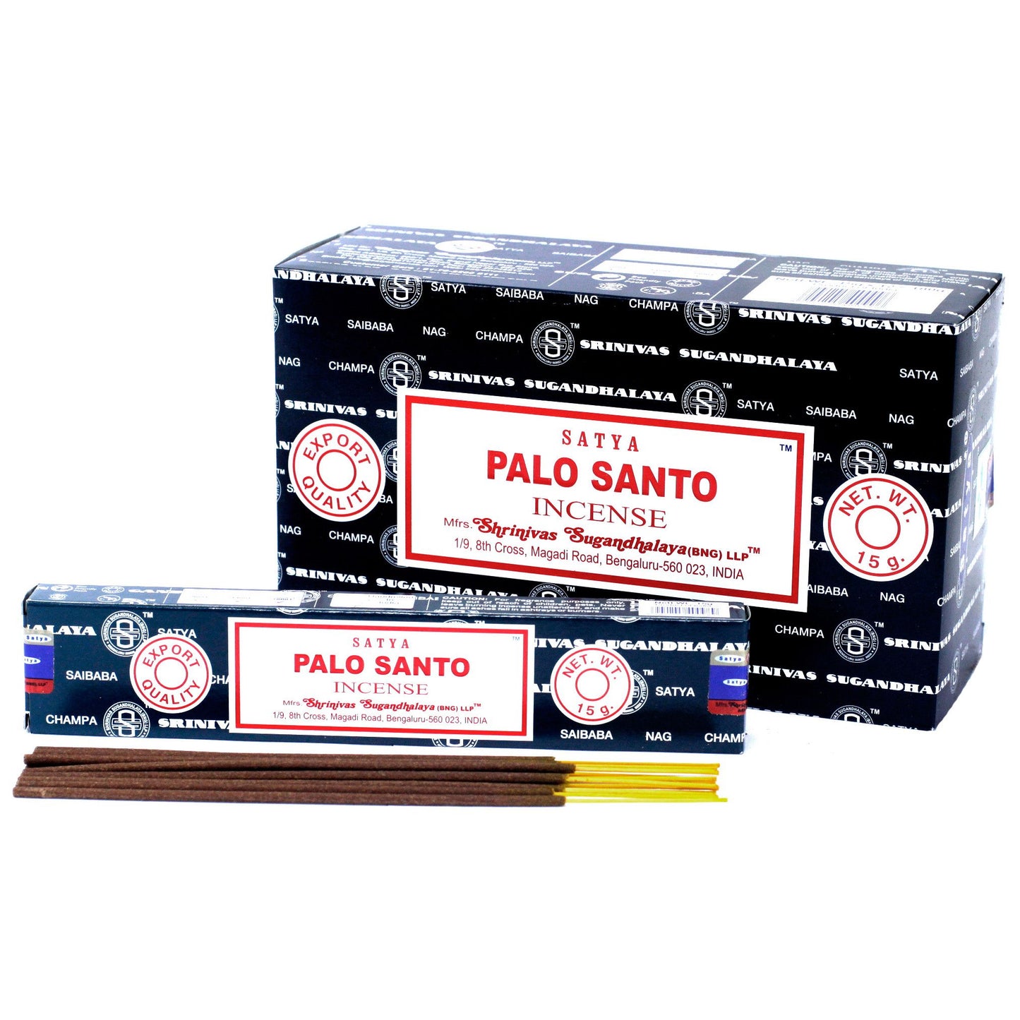 Palo Santo Räucherstäbchen von Satya – 15g Packung mit natürlichem Bambus