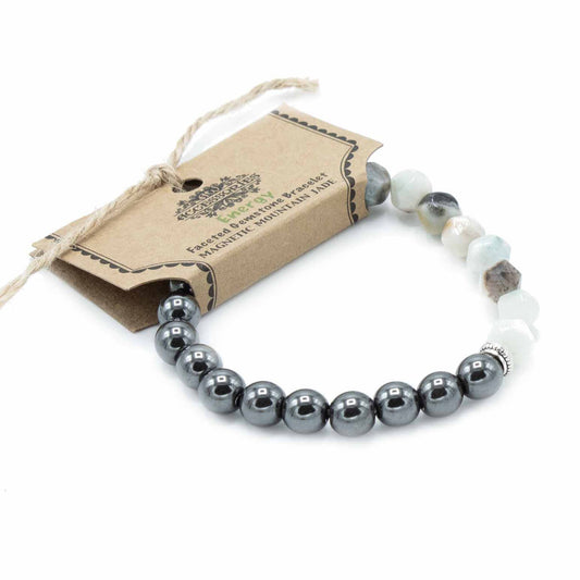 Facettiertes Bergjade-Armband mit Magnetverschluss – Eleganz & Tradition