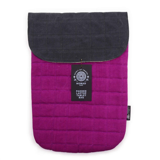 Laptop-Schutztasche 'Purple Haze' – Handgefertigt aus 14oz Stonewash-Baumwolle
