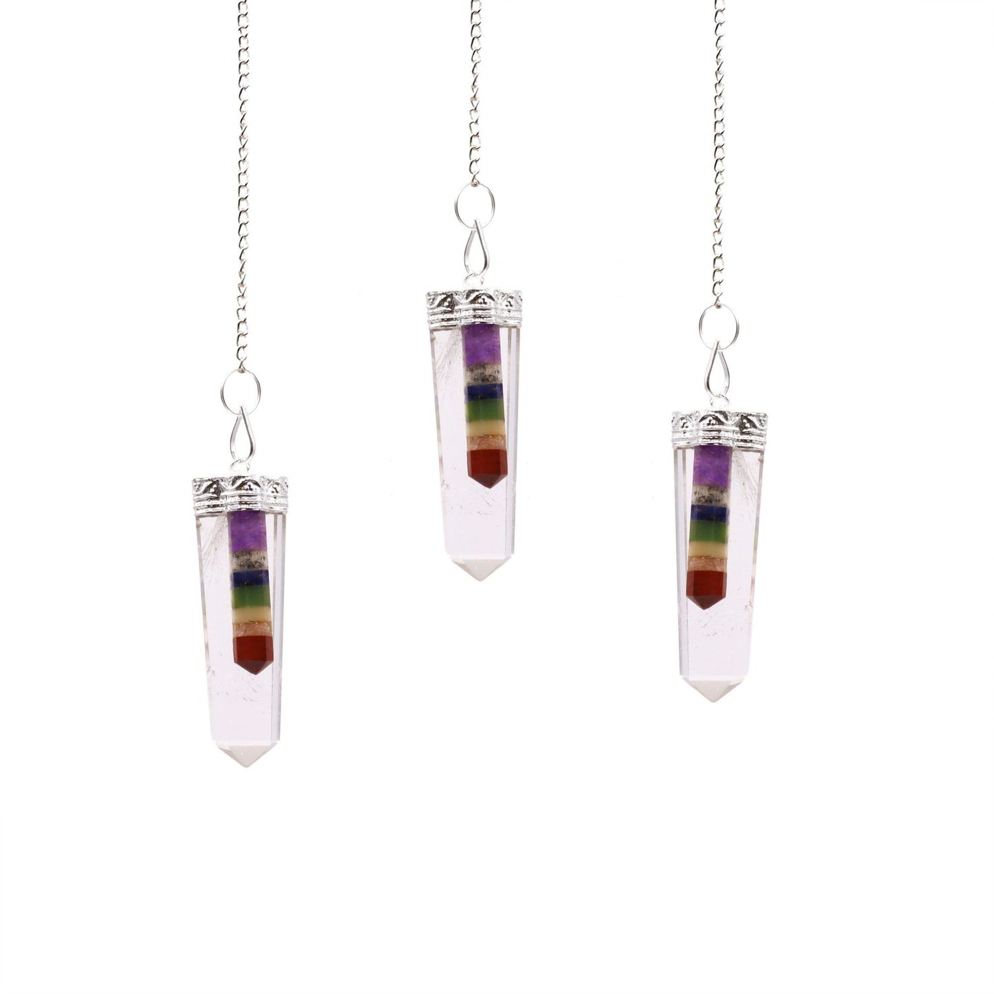 Kristallpendel mit 7-Chakra-Energie – Einzigartiges Edelstein-Unikat