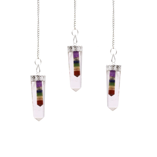 Kristallpendel mit 7-Chakra-Energie – Einzigartiges Edelstein-Unikat