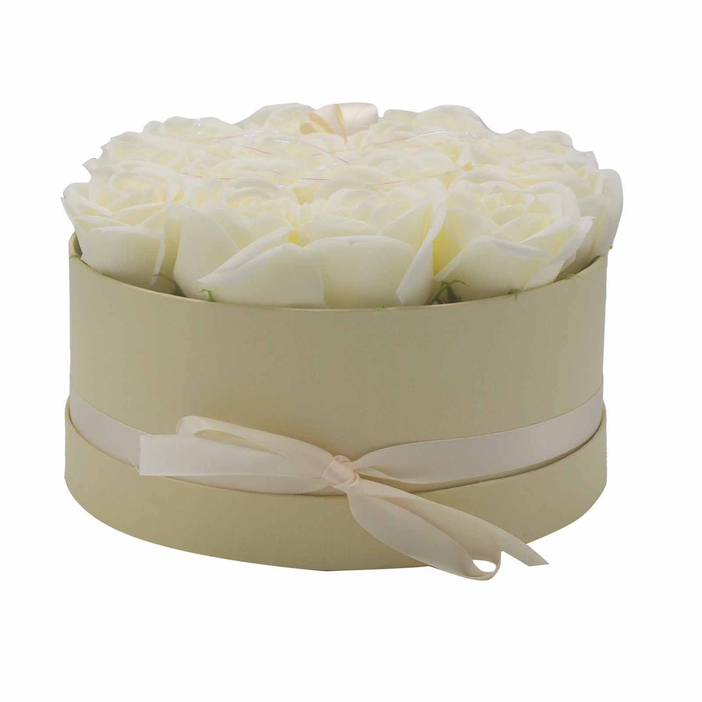 Seifenrosen-Strauß in Creme - 14 handgeformte Rosen für ein sinnliches Badeerlebnis