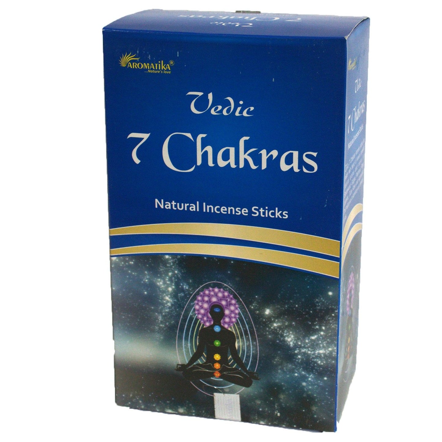 Masala-Räucherstäbchen 7 Chakra - 12 Stäbchen handgerollt in Jaipur