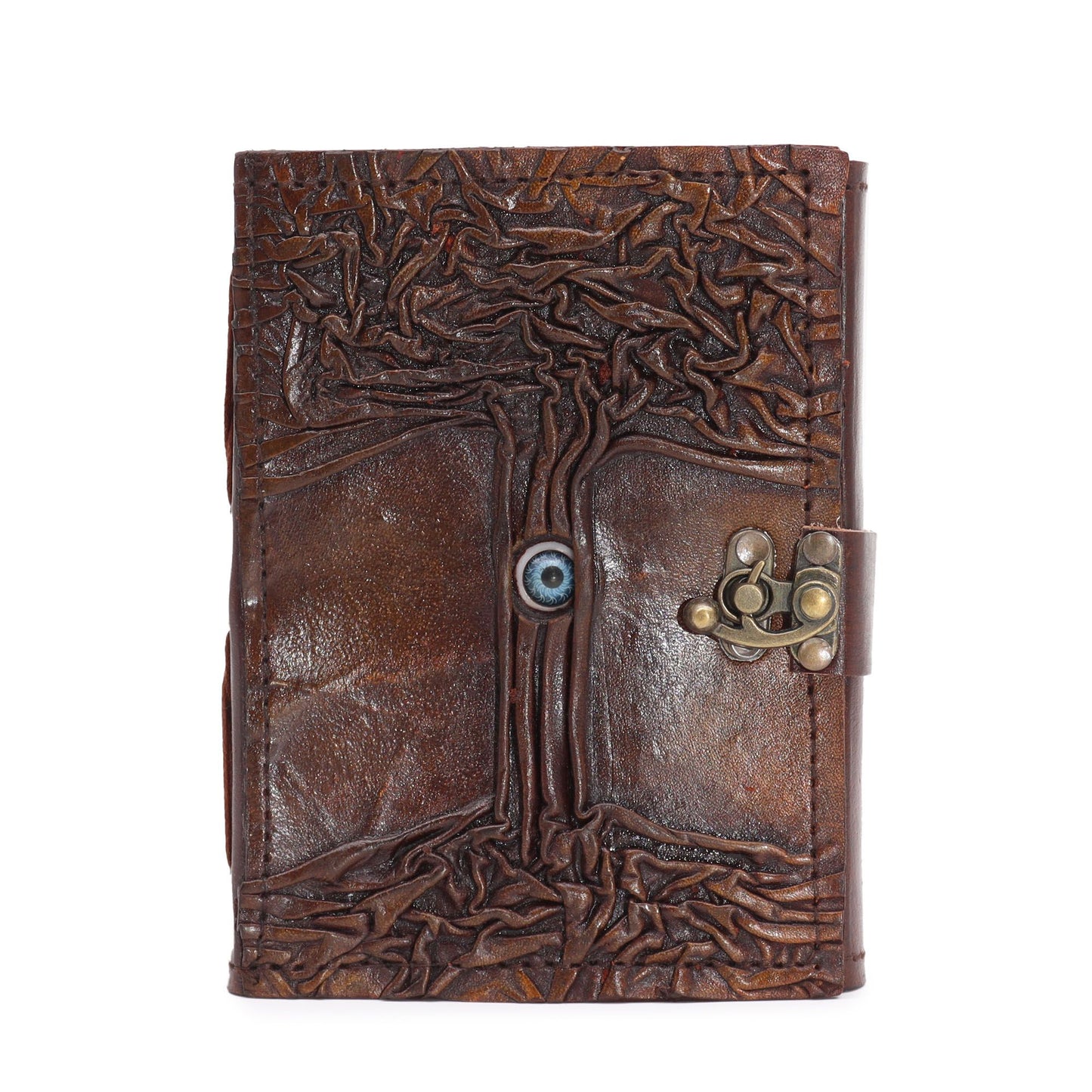 Ledernotizbuch 'Mystisches Auge' mit Zierschnitt - 20x15 cm