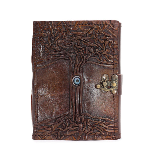 Ledernotizbuch 'Mystisches Auge' mit Zierschnitt - 20x15 cm
