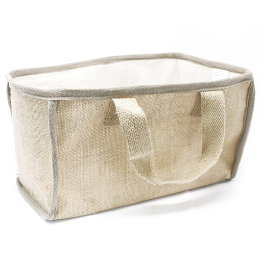 Große Einkaufstasche aus Naturmaterialien – Jute & Baumwolle, 33x18x20cm