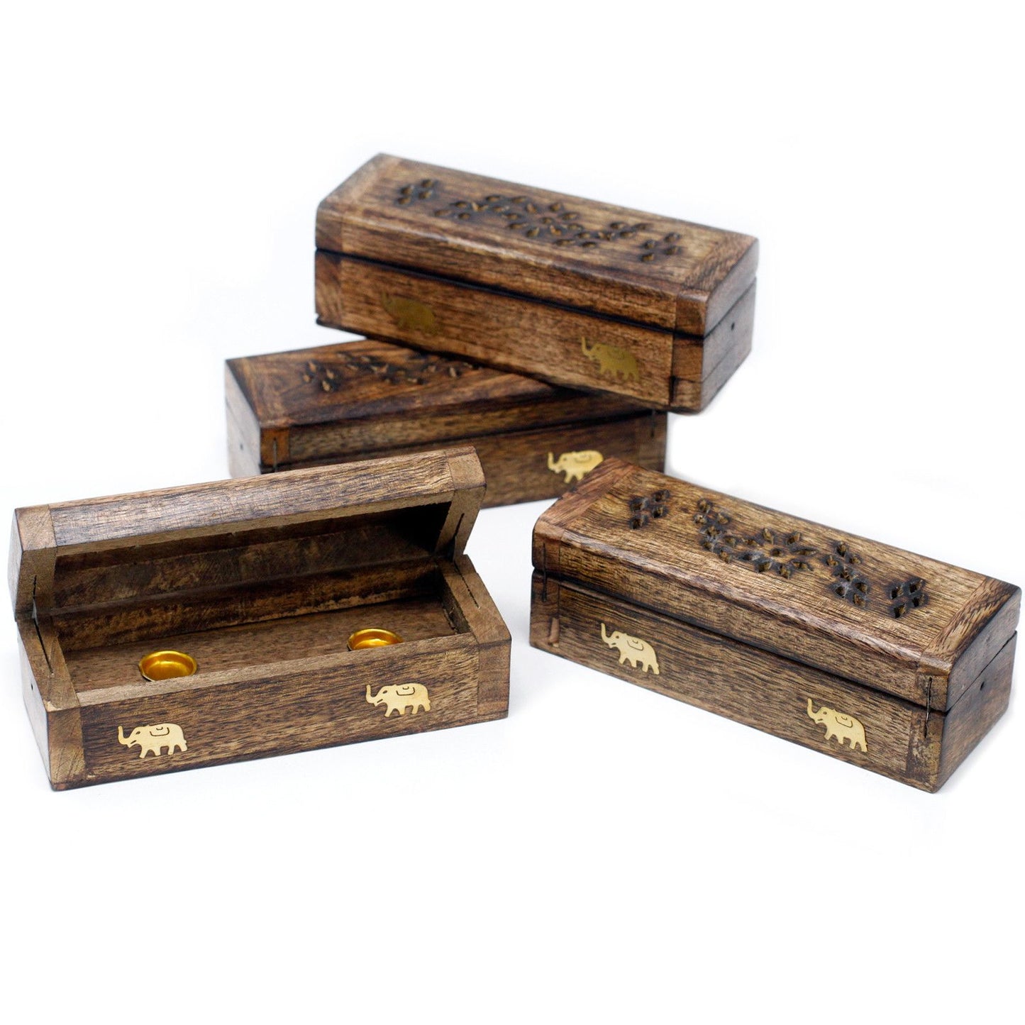 Räucherbox aus massivem Mangoholz – Handgefertigtes Unikat (15 cm)