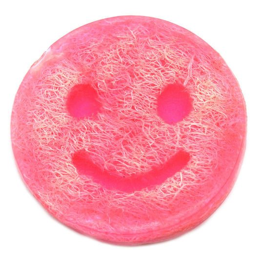 Happy Scrub Seife Bubblegum - Natürliche Peelingseife mit Luffa