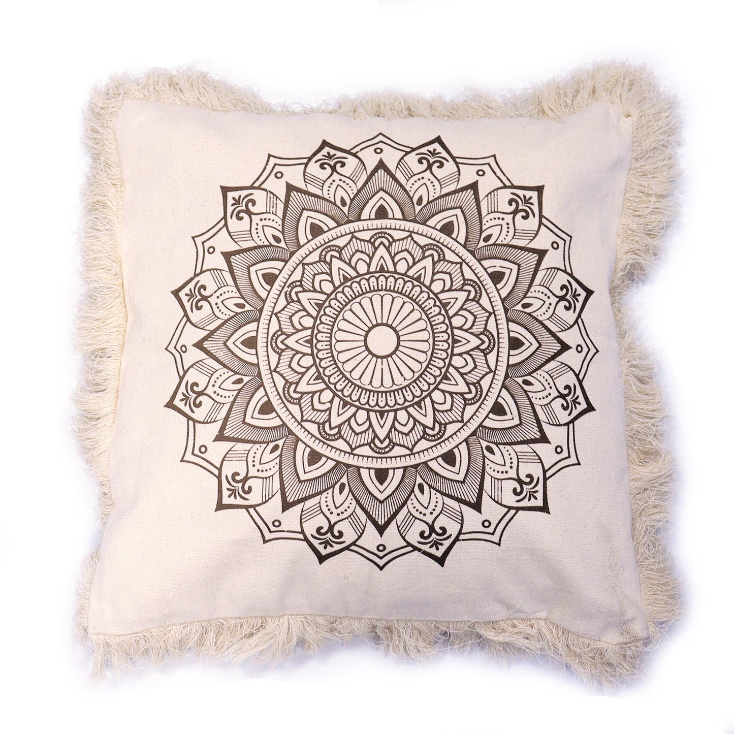 Meditationskissenbezug Lotus-Mandala in Bronze | 60x60 cm | 100% Baumwolle