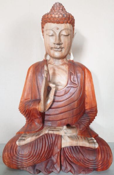 Buddha-Statue 'Der Lehrende' – 60 cm, handgeschnitzt aus massivem Suarholz