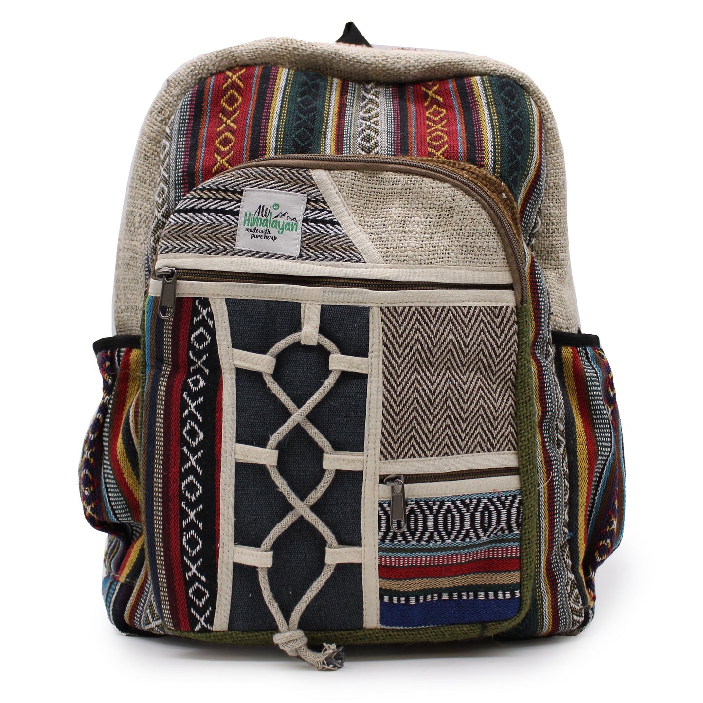Nepal Trekkingrucksack aus Hanf – Leicht & Vielseitig mit vielen Fächern