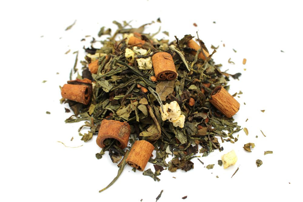 Sencha & Weißer Pai Mu Tan Tee - Verfeinert mit Zimt, Apfel & Mandel
