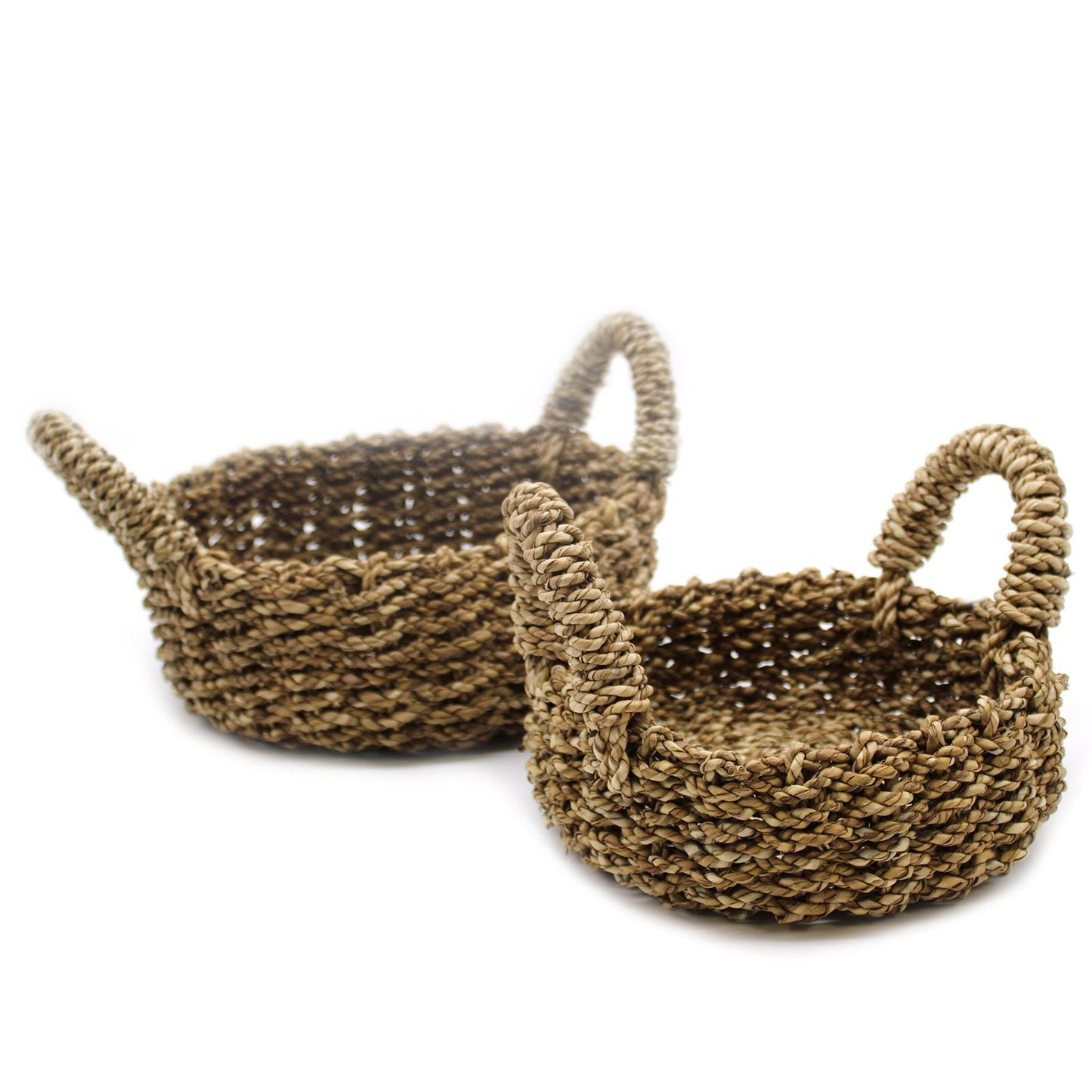 Set aus 2 Seegras-Körben – Handgeflochten, 30x30x25 cm