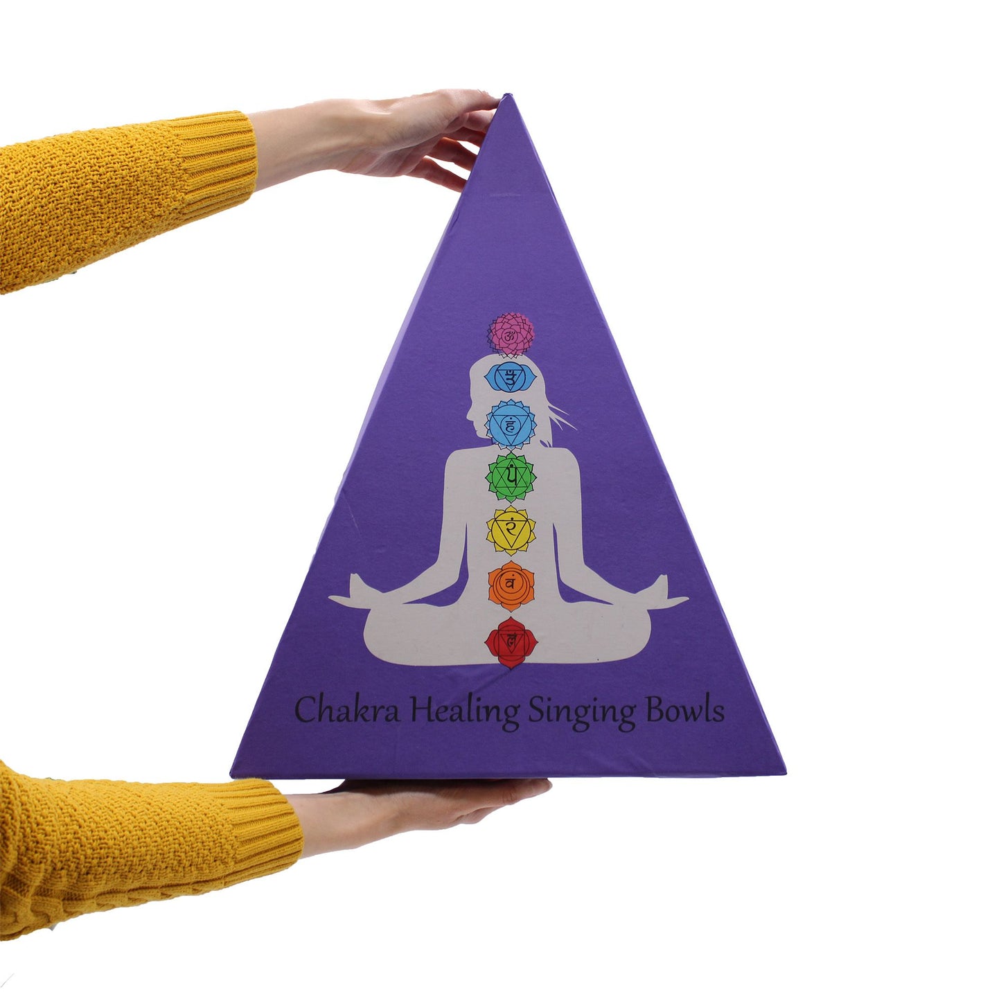 Chakra-Klangschalen-Set in Pyramidenbox – 7-teilig aus Messing