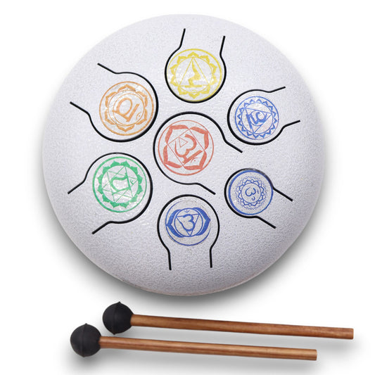 Happy Drums Steel Tongue Drum 7 Chakra - 8-tönige Klangschale mit Tragetasche