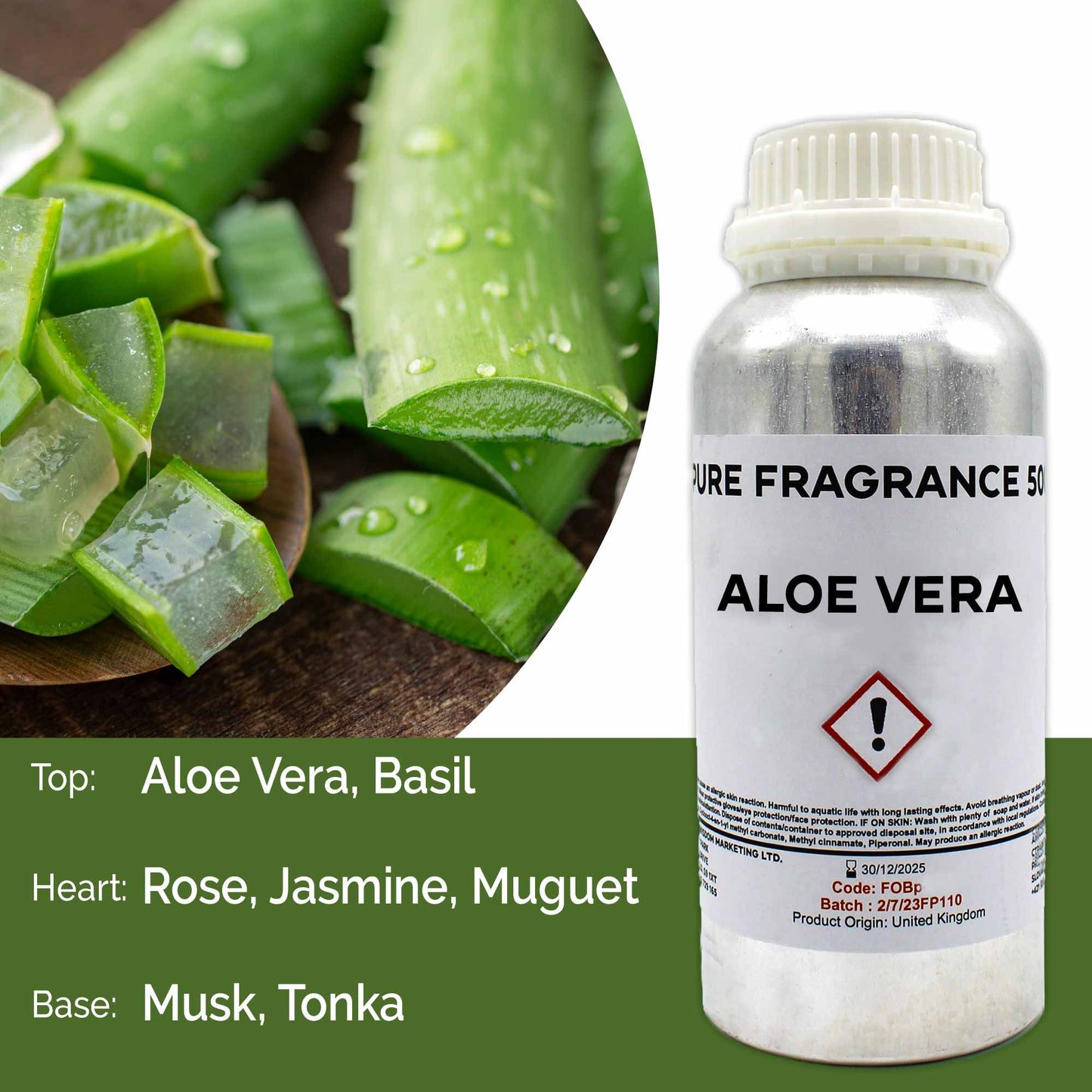 Reines Aloe Vera Duftöl - 500ml Flasche