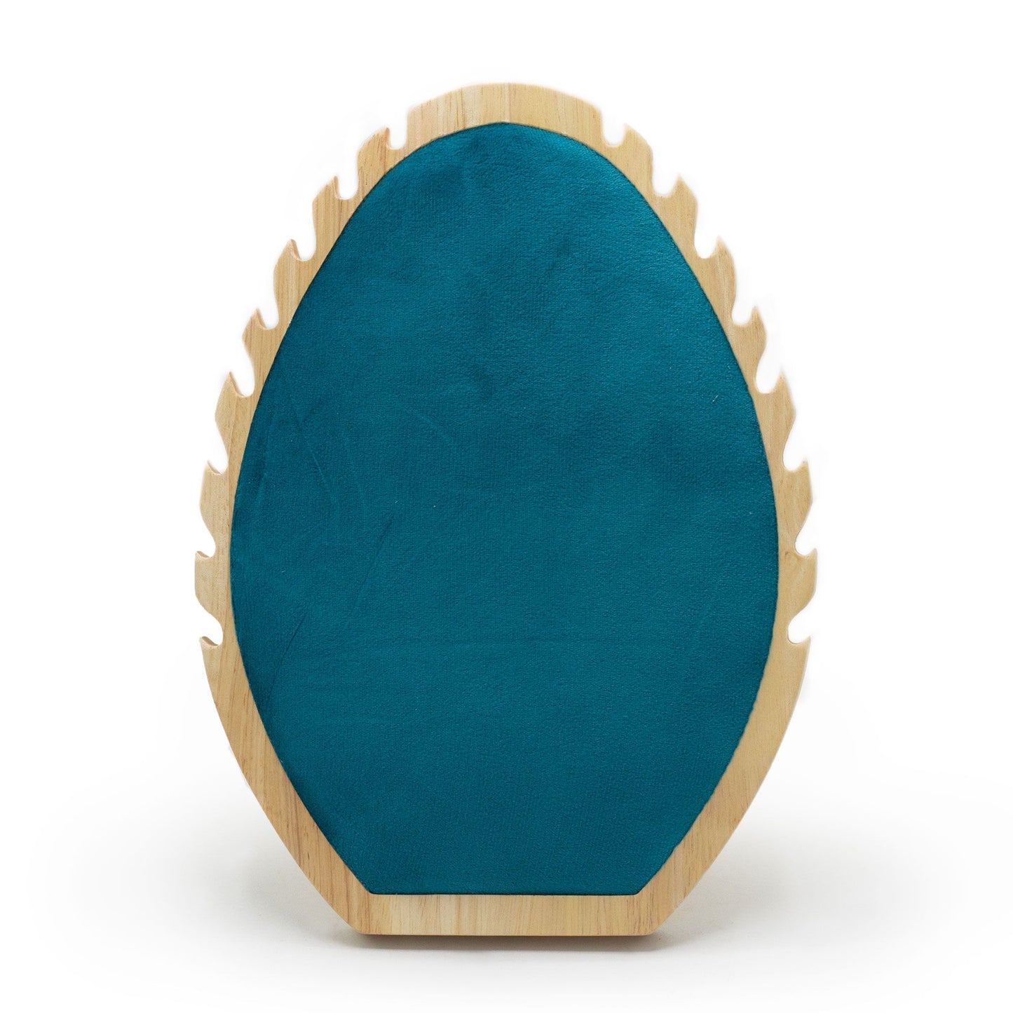 Ovales Halskettendisplay 32x21 cm - Präsentationsständer aus Holz, Samt und Wildleder