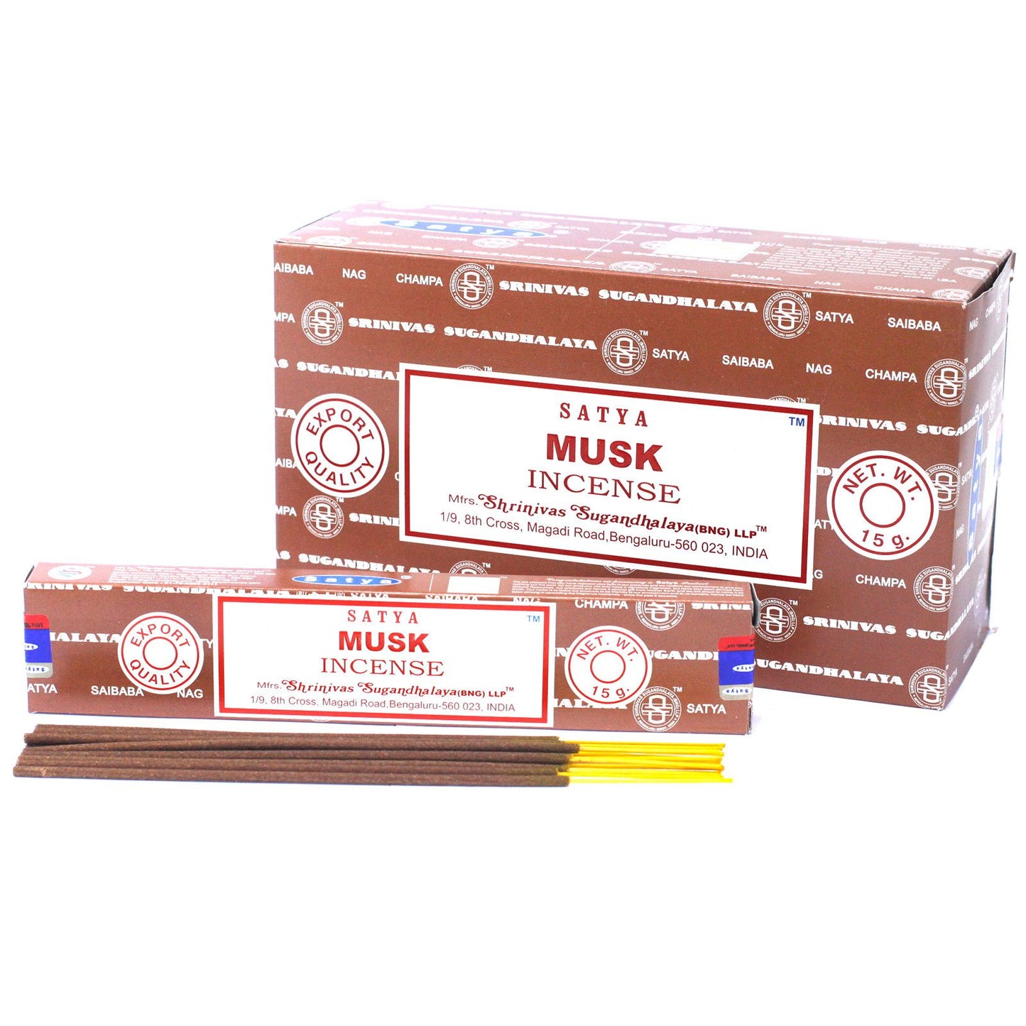 Satya Räucherstäbchen Moschus - 15 Stück, handgerollt