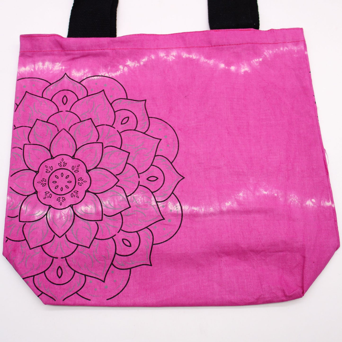Baumwolltasche Mandala Magenta – Batik-Unikat mit Naturhenkel