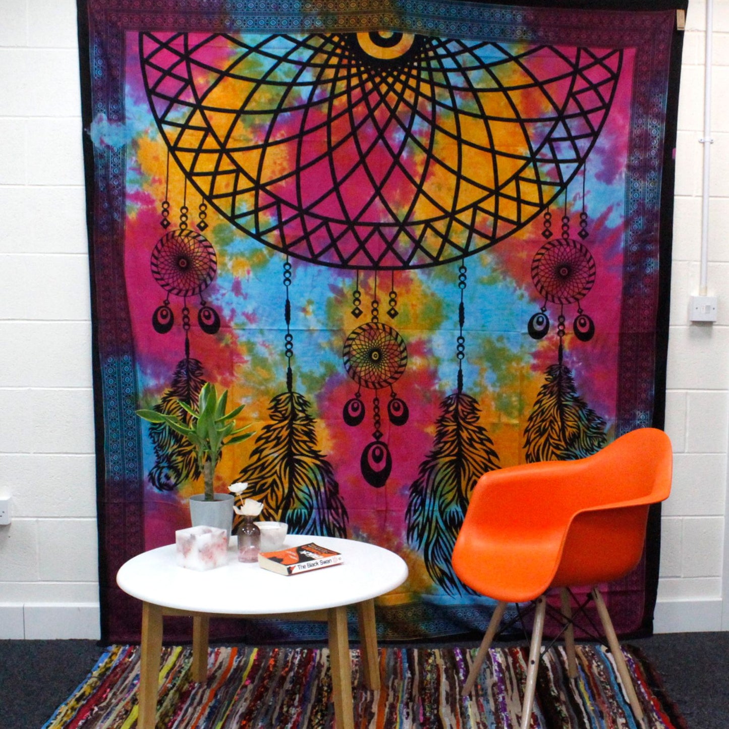 Traumfänger Tagesdecke & Wandbehang – Handgewebt aus Baumwolle 230x200 cm