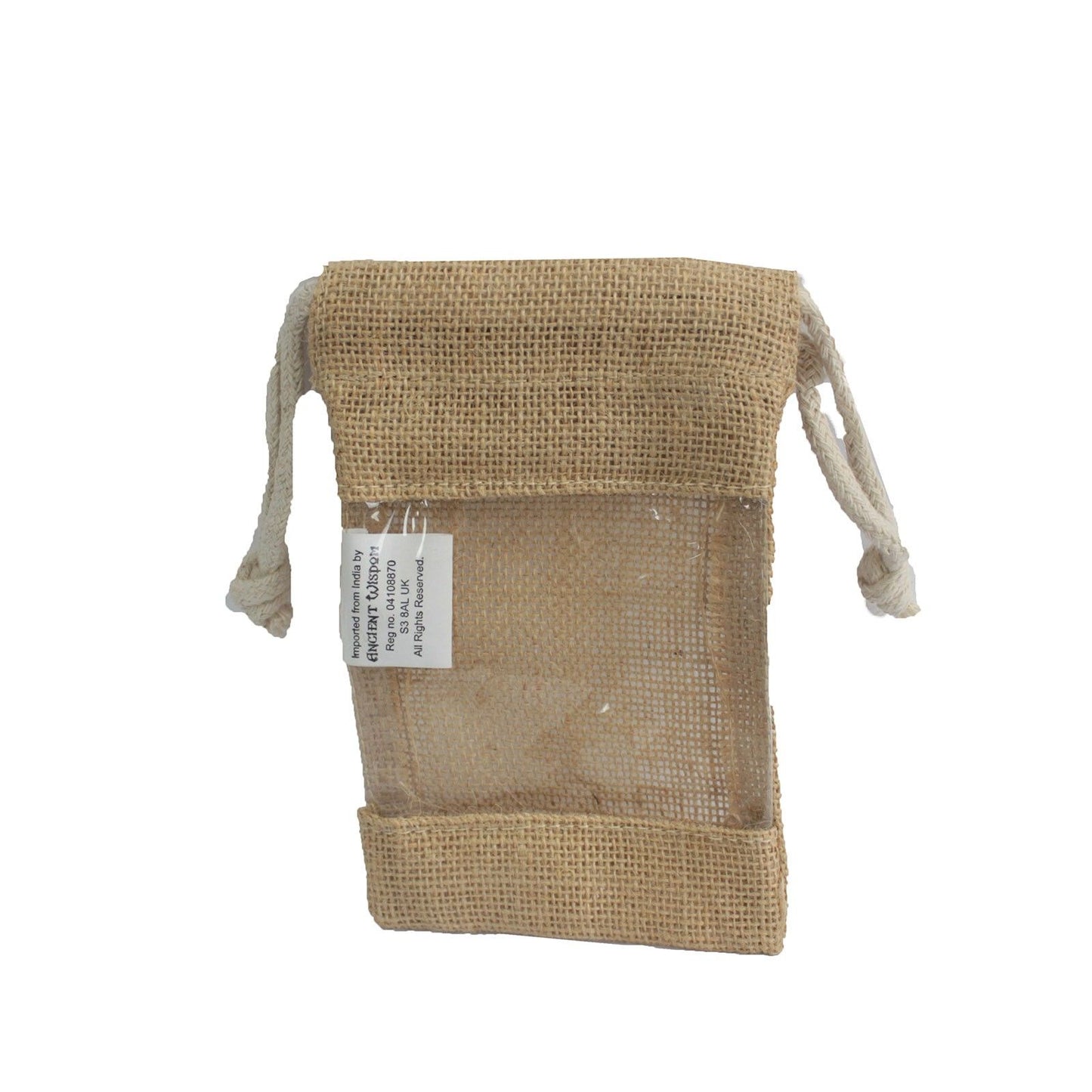Jutebeutel mit Sichtfenster 16x10 cm - Nachhaltige Präsentationsverpackung