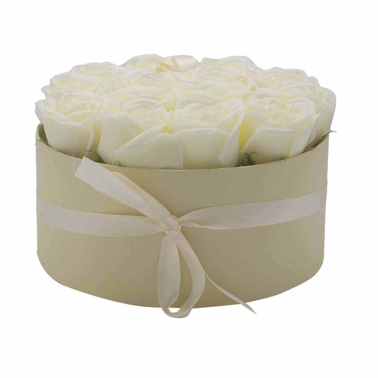 Seifenrosen-Strauß in Creme - 14 handgeformte Rosen für ein sinnliches Badeerlebnis