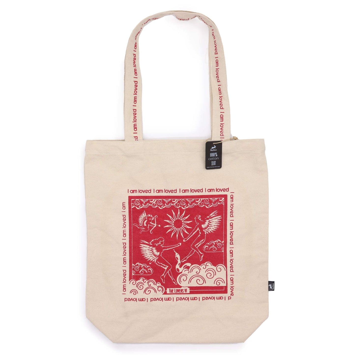 Hop Hare Tarot Tasche 'I Am Loved' – Baumwoll-Tragetasche mit spirituellem Design