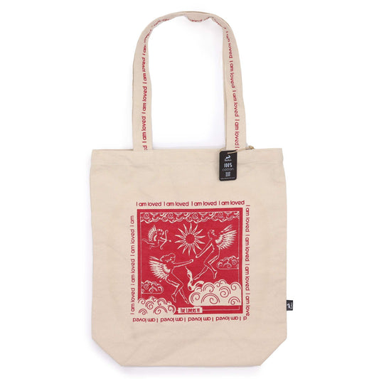 Hop Hare Tarot Tasche 'I Am Loved' – Baumwoll-Tragetasche mit spirituellem Design