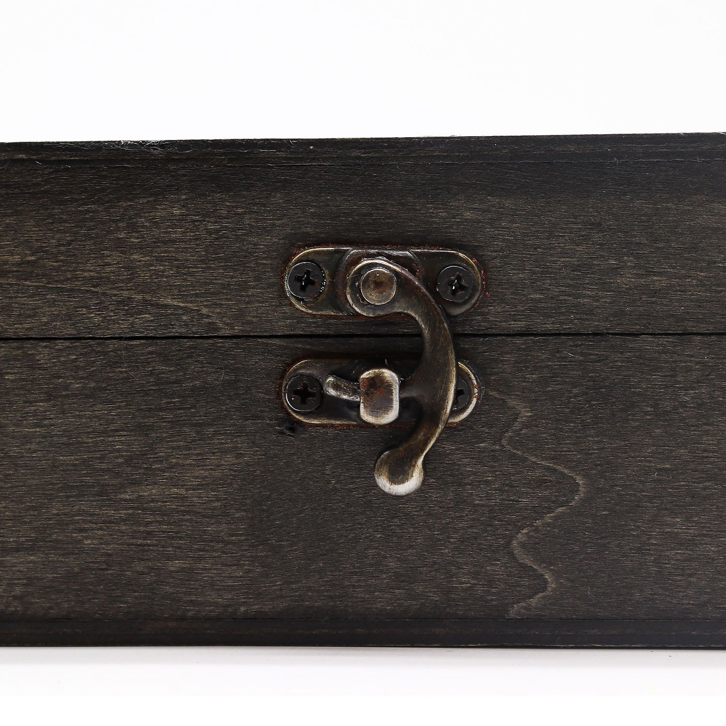 Graue Schatulle im Kolonialstil - Handgefertigte Aufbewahrungsbox mit Metallbeschlägen
