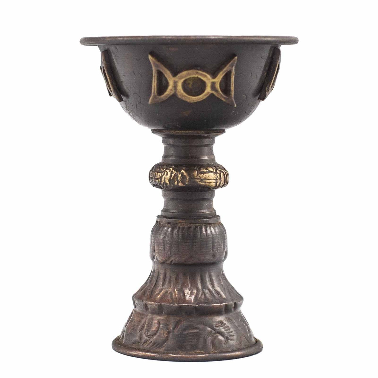 Ritualbecher 'Dreifachmond' aus Kupfer – 8 x 13 cm für spirituelle Praktiken