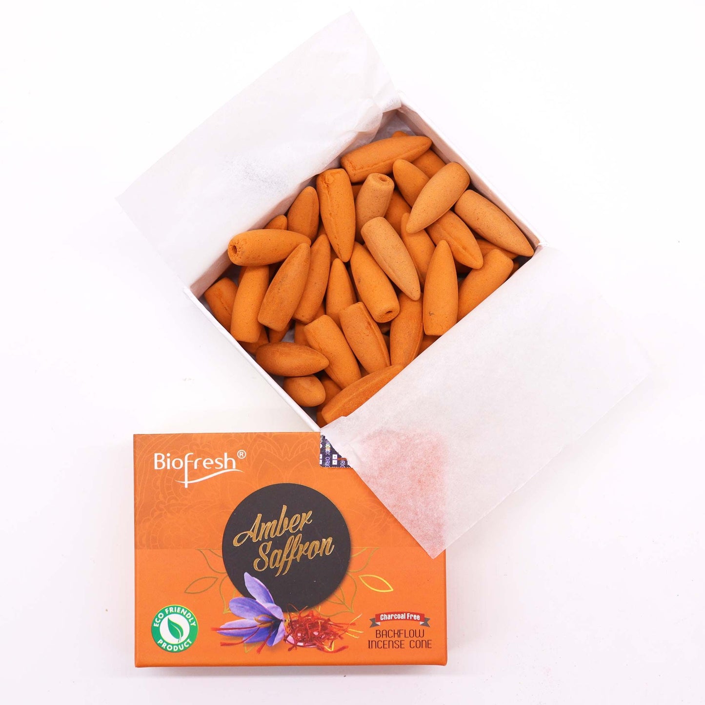 Rückfluss-Räucherkegel Safran Amber – 40 Stück für einzigartige Duftkaskaden