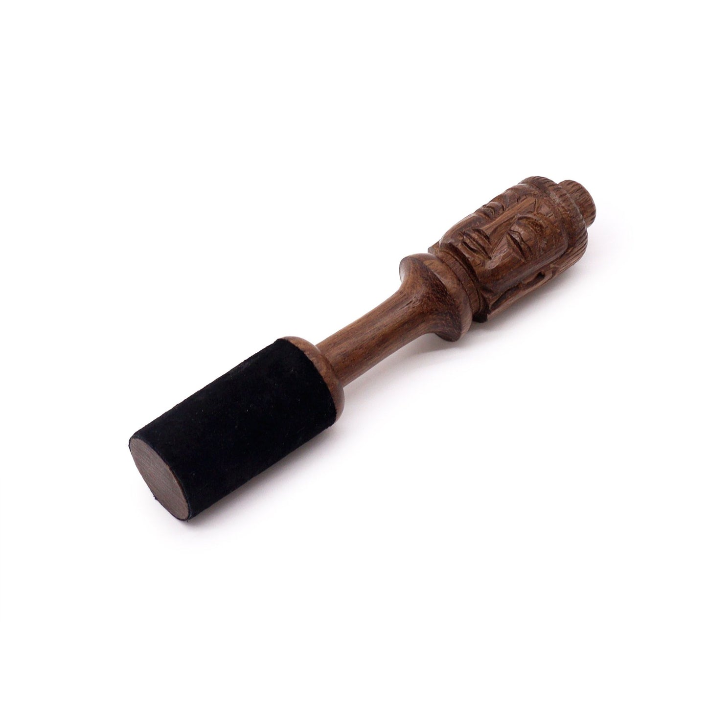 Handgeschnitzter Klangstab mit Buddha-Gravur aus Massivholz – 14 cm