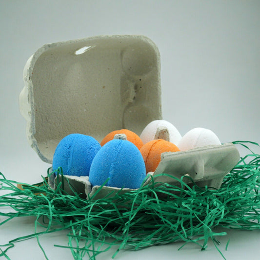 Bade-Eier Set mit 6 Stück - Düfte Blaubeere, Kirsche & Kokos