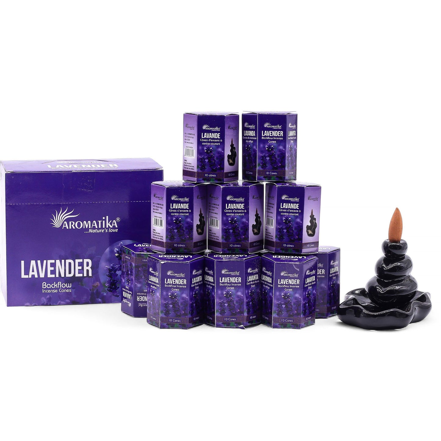 Masala Rückfluss-Räucherkegel Lavendel - 10 Stück