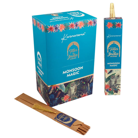 Monsoon Magic Räucherstäbchen von Tales of India - 12 Beutel handgerollt