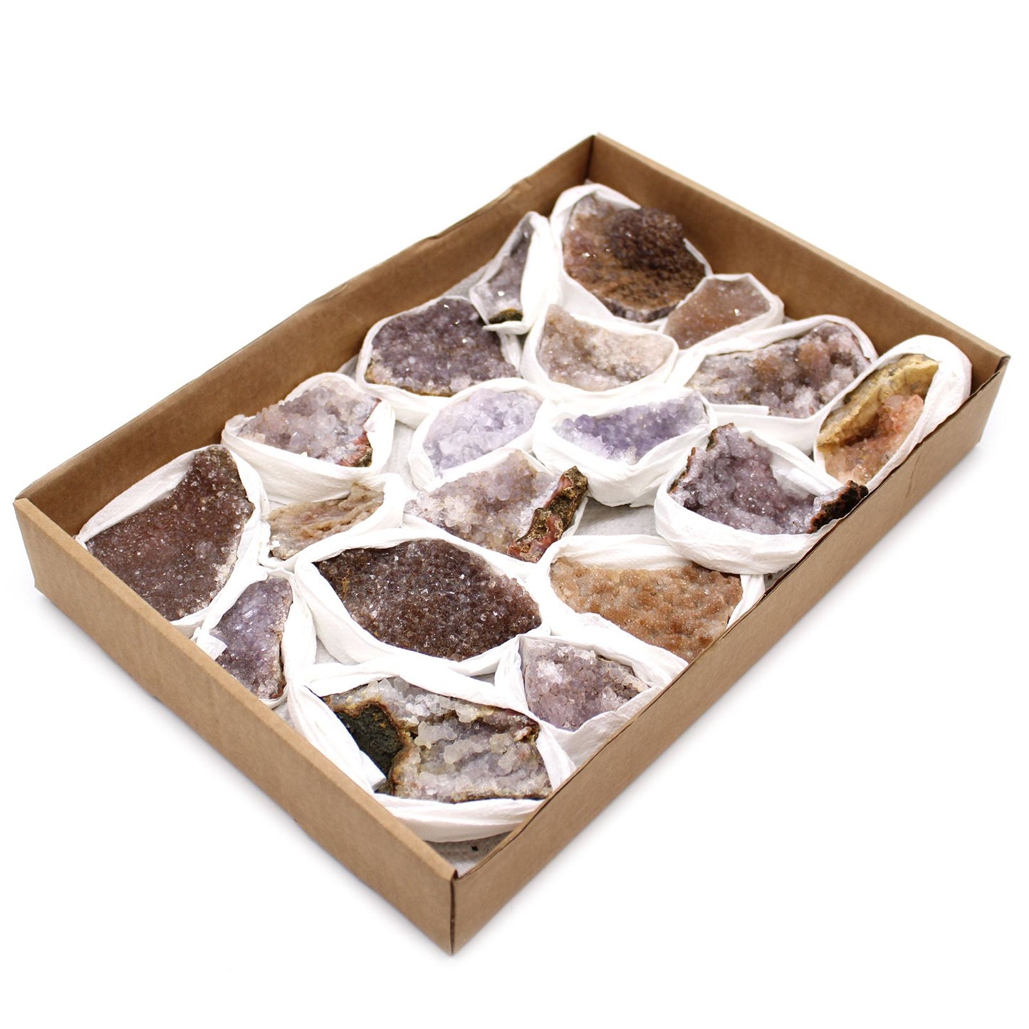Natürliche Amethyst-Drusen Kollektion - Premium-Sammlersteine (ca. 20 Stück)