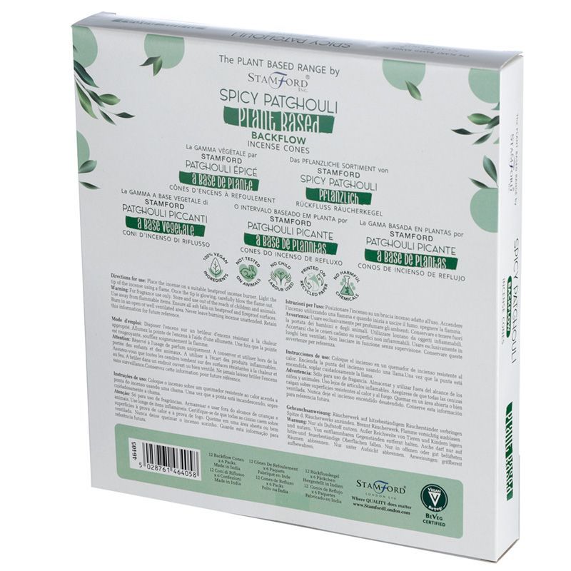 Rückfluss-Räucherkegel Spicy Patchouli - 12 Stück, pflanzenbasiert