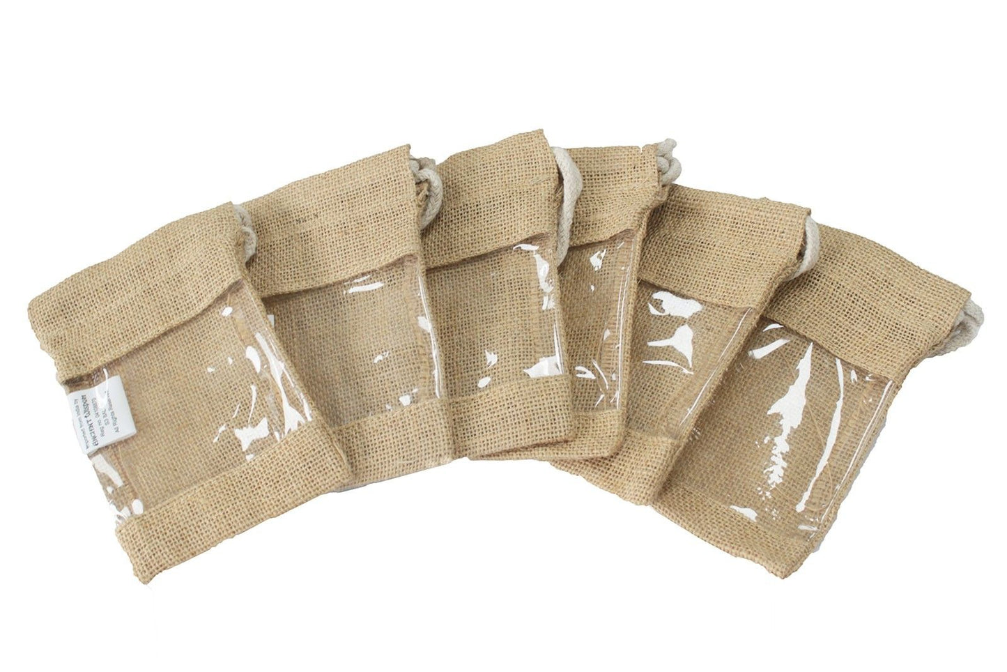Jutebeutel mit Sichtfenster 16x10 cm - Nachhaltige Präsentationsverpackung