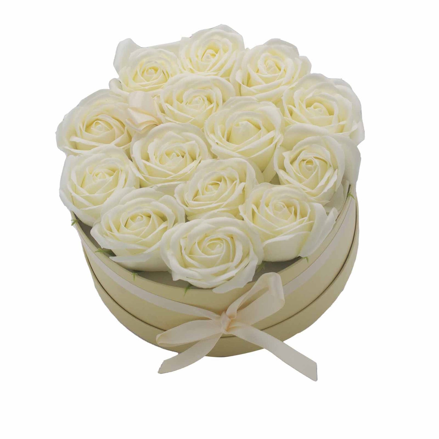 Seifenrosen-Strauß in Creme - 14 handgeformte Rosen für ein sinnliches Badeerlebnis