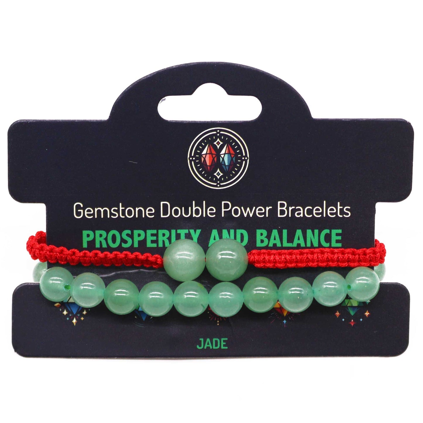 Jade Edelstein-Set: 2 Armbänder für Harmonie & Wohlstand