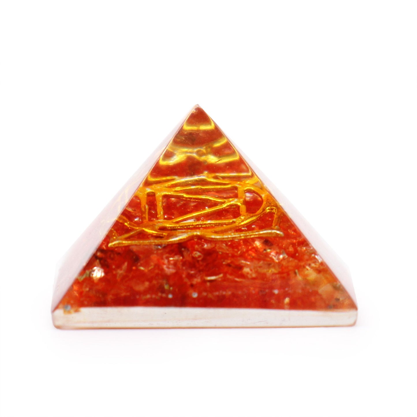 Handgefertigte Mini-Orgonit-Pyramide mit Edelsteinchips & Kupfer – 2,5 cm